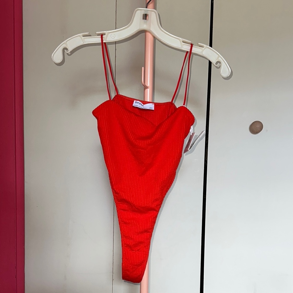 Bershka Red Bodysuit One Piece